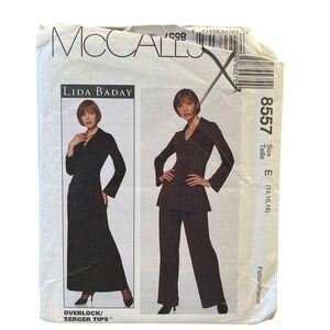 McCalls Sewing Pattern 8557 Lida Baday Dress Tunic Pants Knits Misses Size 14-18